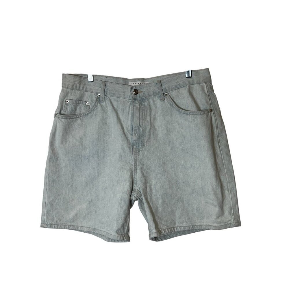 Topshop Bermuda Denim Shorts Light Wash Size 12 Womens